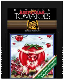 Cartridge artwork for Revenge of the Beefsteak Tomatoes on the Atari 2600.