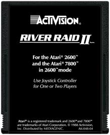 Cartridge artwork for River Raid 2 on the Atari 2600.