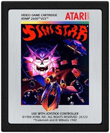Cartridge artwork for Sinistar on the Atari 2600.