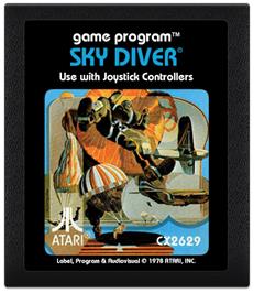 Cartridge artwork for Sky Diver on the Atari 2600.