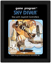 Cartridge artwork for Sky Diver on the Atari 2600.