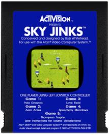 Cartridge artwork for Sky Jinks on the Atari 2600.