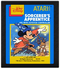 Cartridge artwork for Sorcerer's Apprentice on the Atari 2600.