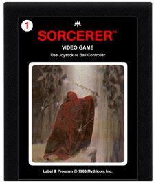 Cartridge artwork for Sorcerer on the Atari 2600.