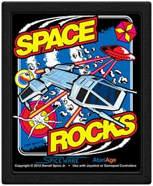 Cartridge artwork for Space Rocks on the Atari 2600.