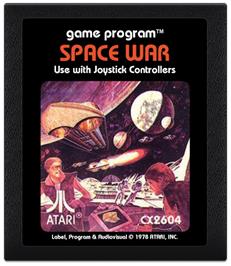Cartridge artwork for Space War on the Atari 2600.