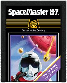 Cartridge artwork for Spacemaster X-7 on the Atari 2600.