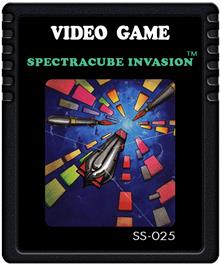 Cartridge artwork for Spectracube Invasion on the Atari 2600.