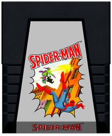 Cartridge artwork for Spider-man on the Atari 2600.