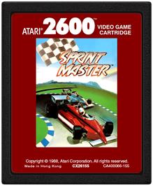 Cartridge artwork for Sprint Master on the Atari 2600.