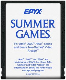 Cartridge artwork for Summer Games on the Atari 2600.