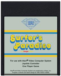 Cartridge artwork for Surfer's Paradise - But Danger Below! on the Atari 2600.