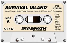 Cartridge artwork for Survival Island on the Atari 2600.