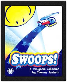 Cartridge artwork for Swoops! on the Atari 2600.