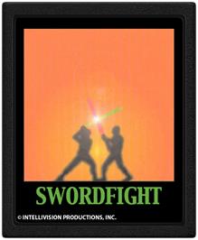 Cartridge artwork for Swordfight on the Atari 2600.
