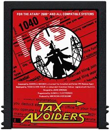 Cartridge artwork for Tax Avoiders on the Atari 2600.