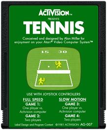 Cartridge artwork for Tennis on the Atari 2600.