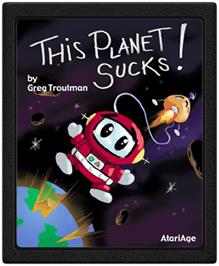 Cartridge artwork for This Planet Sucks! on the Atari 2600.