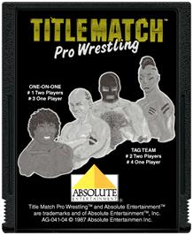 Cartridge artwork for Title Match Pro Wrestling on the Atari 2600.