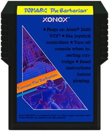 Cartridge artwork for Tomarc The Barbarian on the Atari 2600.