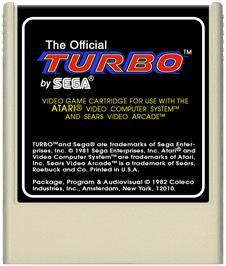Cartridge artwork for Turbo on the Atari 2600.