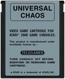 Cartridge artwork for Universal Chaos on the Atari 2600.