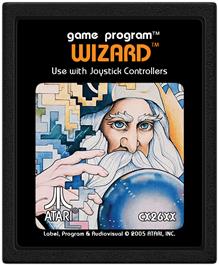 Cartridge artwork for Wizard on the Atari 2600.
