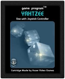 Cartridge artwork for Yahtzee on the Atari 2600.
