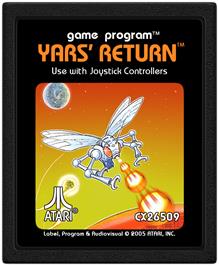 Cartridge artwork for Yars' Return on the Atari 2600.