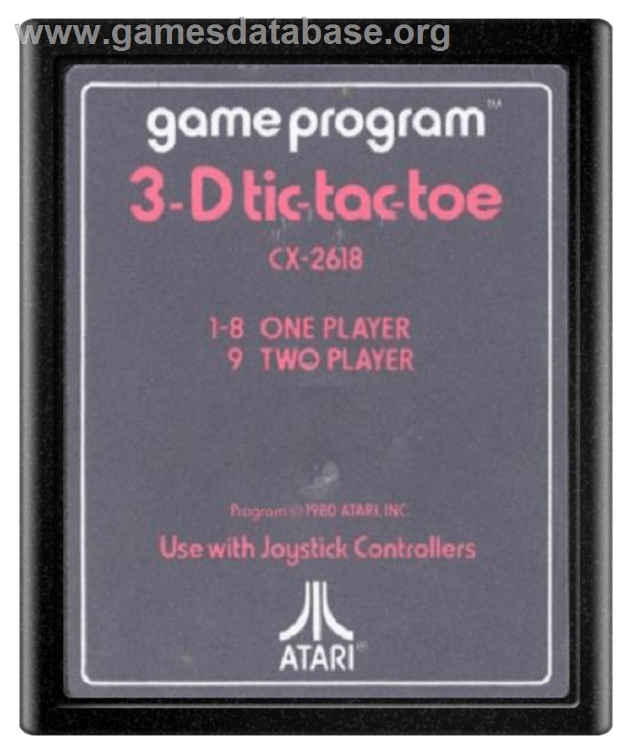 3-D Tic-Tac-Toe - Atari 2600 - Artwork - Cartridge