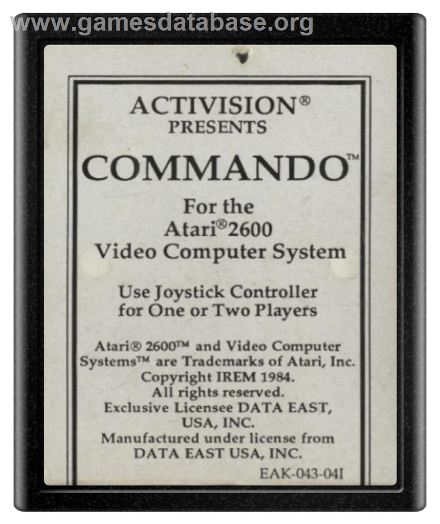 Commando - Atari 2600 - Artwork - Cartridge