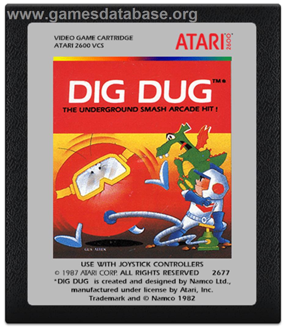 Dig Dug - Atari 2600 - Artwork - Cartridge