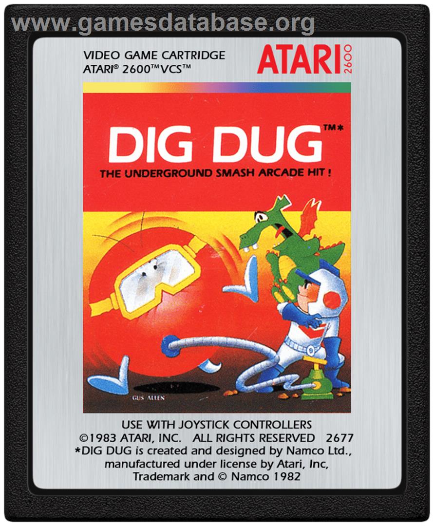 Dig Dug - Atari 2600 - Artwork - Cartridge