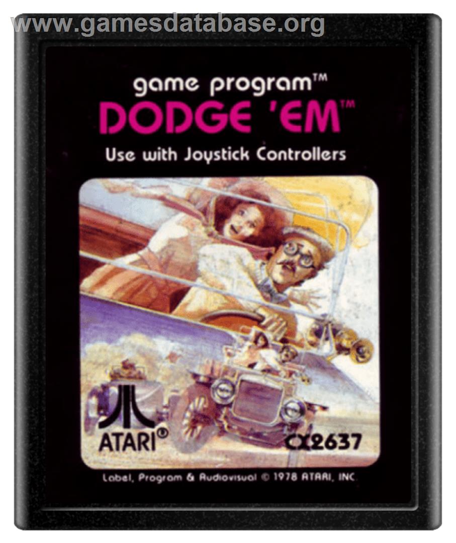 Dodge 'Em - Atari 2600 - Artwork - Cartridge