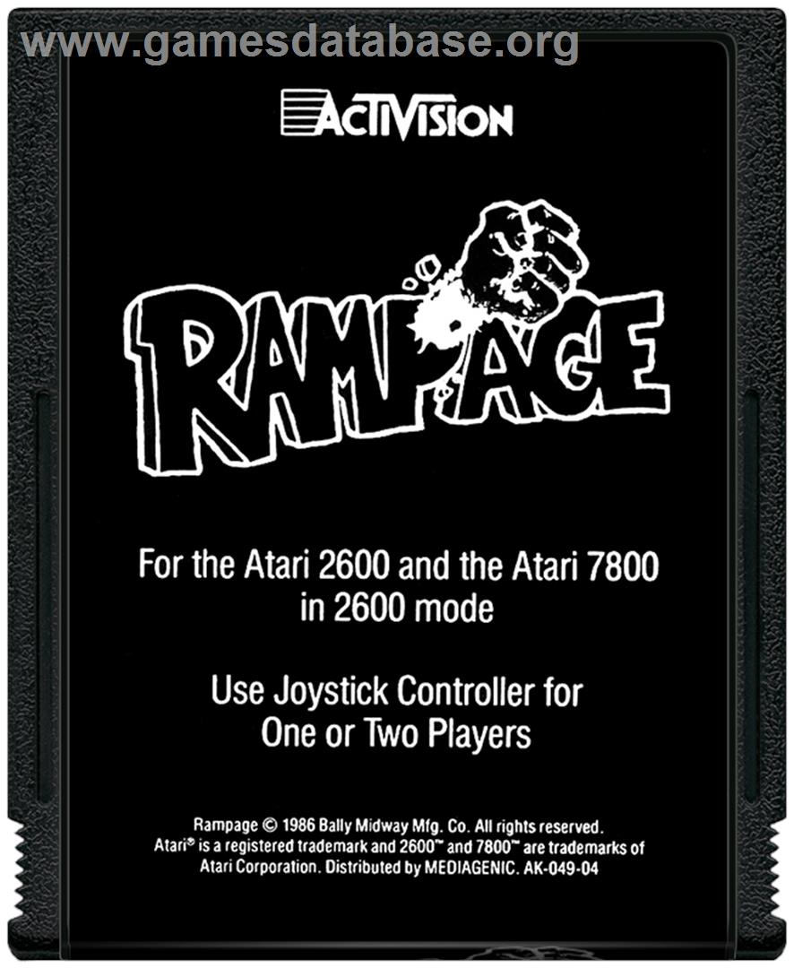 Rampage! - Atari 2600 - Artwork - Cartridge