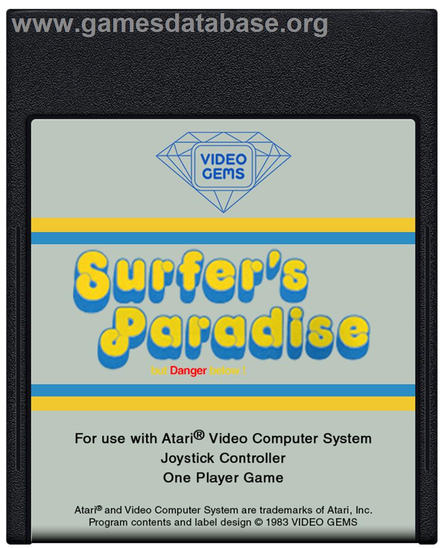 Surfer's Paradise - But Danger Below! - Atari 2600 - Artwork - Cartridge
