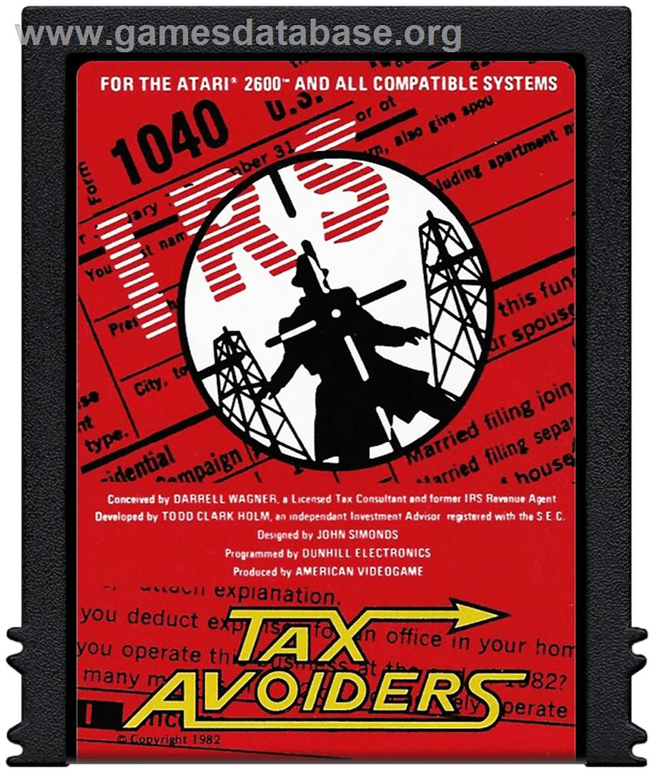 Tax Avoiders - Atari 2600 - Artwork - Cartridge