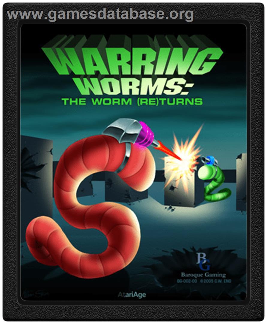 Warring Worms - The Worm (re)turns - Atari 2600 - Artwork - Cartridge