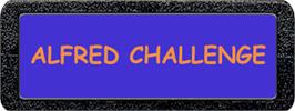 Top of cartridge artwork for Alfred Challenge on the Atari 2600.