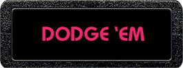 Top of cartridge artwork for Dodge 'Em on the Atari 2600.