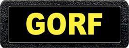Top of cartridge artwork for Gorf on the Atari 2600.