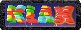Top of cartridge artwork for Klax on the Atari 2600.