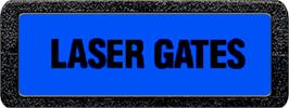 Top of cartridge artwork for Laser Gates on the Atari 2600.
