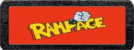 Top of cartridge artwork for Rampage on the Atari 2600.