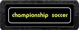 Top of cartridge artwork for RealSports Soccer on the Atari 2600.