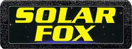 Top of cartridge artwork for Solar Fox on the Atari 2600.