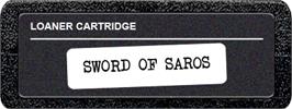 Top of cartridge artwork for Sword of Saros on the Atari 2600.