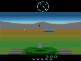 In game image of Battlezone on the Atari 2600.