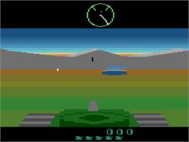 In game image of Battlezone on the Atari 2600.