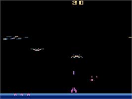 In game image of Demon Attack on the Atari 2600.